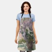 Lilacs in Window by Mary Cassatt American Painter エプロン (着用した状態)