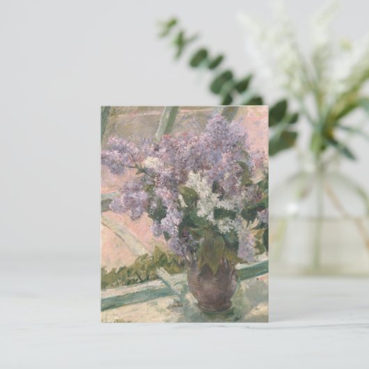Lilacs in Window by Mary Cassatt American Painter カード (スタンド正面)