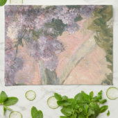 Lilacs in Window by Mary Cassatt American Painter キッチンタオル (折り畳み)