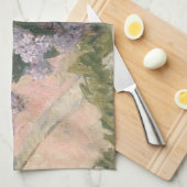 Lilacs in Window by Mary Cassatt American Painter キッチンタオル (四つ折り)