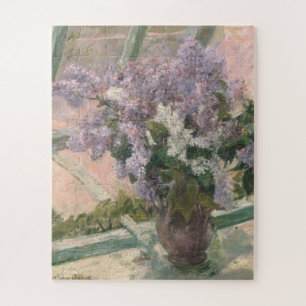 Lilacs in Window by Mary Cassatt American Painter ジグソーパズル