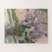 Lilacs in Window by Mary Cassatt American Painter ジグソーパズル (横)
