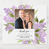 Lilacs Lavender素朴's Thank You Photo スパークリングワインラベル (シングルラベル)