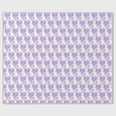 Lilacs Purple Flowers Watercolor Nature Pattern ラッピングペーパー (フラット)