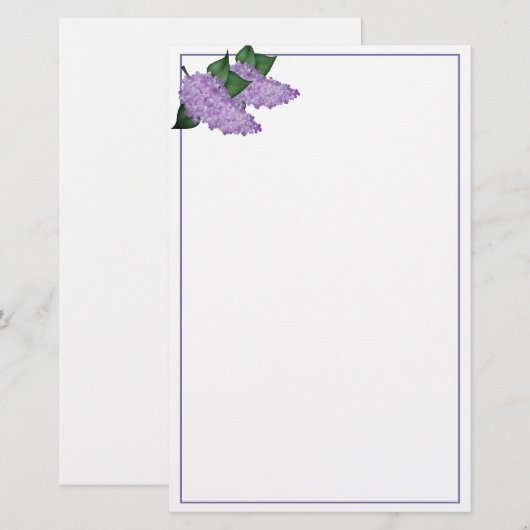 Lilacs Stationery 便箋 (正面/裏面)