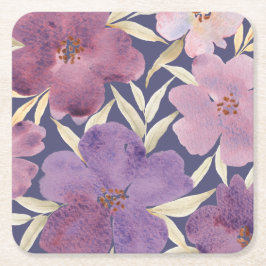 Lilas en acuarela  スクエアペーパーコースター