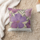 Lilas en acuarela fondo verde クッション (ブランケット)