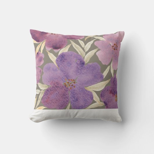 Lilas en acuarela fondo verde クッション (正面)