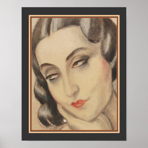 "Lili Elbe" Art Deco Print by Gerda Wegener ポスター