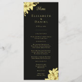 Liliesエレガントのメニューを使用したブラックと結婚金ゴールド メニュー (正面)