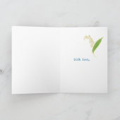 Lilies Mothers Dayフォトカード、青でパーソナライズ カード (内部)