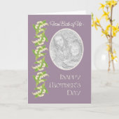 Lilies Mothers Day Photo Card, Mauve：私たち二人 カード (黄色い花)