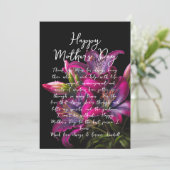 Lilies Mothers Day Thanks You Message Card 招待状 (スタンド正面)