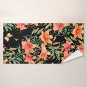 Lilies seamless background pattern.  バスタオル (バスタオル)