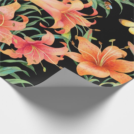 Lilies seamless background pattern.  ラッピングペーパー (角)