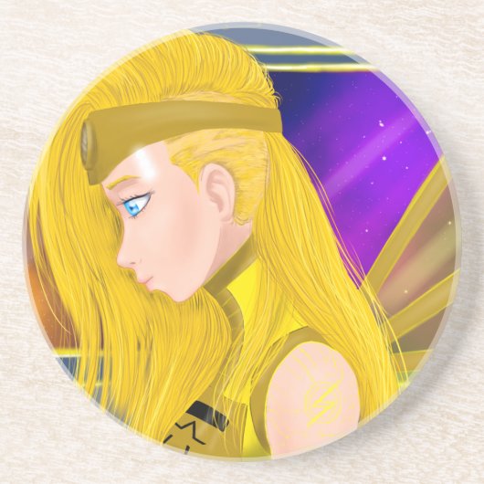 Lilin OC – サイボーグエンジェル – スターセットインスパイアアート コースター (正面)