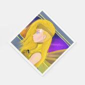 Lilin OC – サイボーグエンジェル – スターセットインスパイアアート スタンダードランチョンナプキン (角)