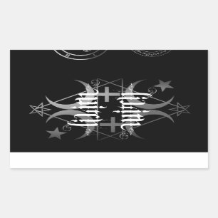 lilithの魔法使いの白黒ステッカー 長方形シール