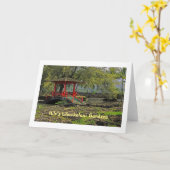 Liliuokalani Gardens inヒロ,ハワイのグリーティングカード カード (黄色い花)