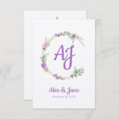 Lillac Floral Design for Wedding or Event サンキューカード (正面/裏面)