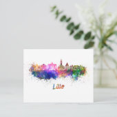 Lille skyline in watercolor ポストカード (スタンド正面)