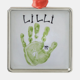 Lilli手の正方形 メタルオーナメント