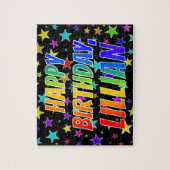 "LILLIAN"名、おもしろい"ハッピーバースデー" ジグソーパズル (縦)