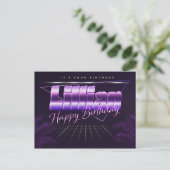 Lillian Name Vorname lila Postkarte Geburtstag ポストカード (スタンド正面)