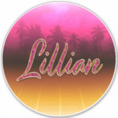 Lillian Vorname Name golden pink Aufkleber Sticker シール (正面)