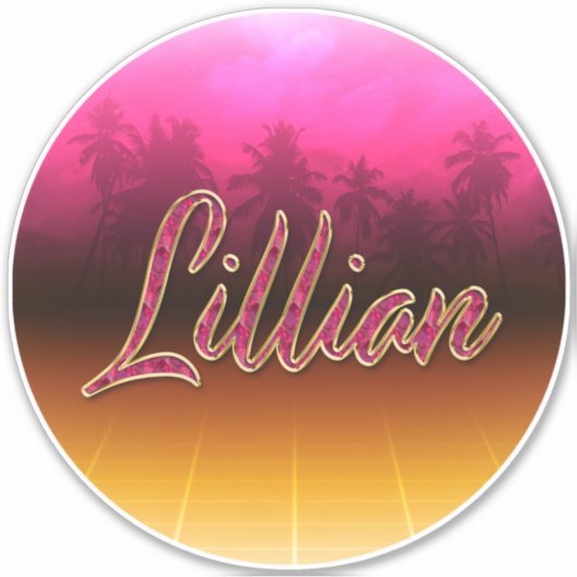 Lillian Vorname Name golden pink Aufkleber Sticker シール (正面)