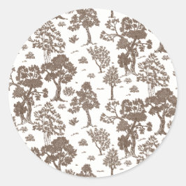 LILLIEブラウンフローラ結婚式招待状 ラウンドシール