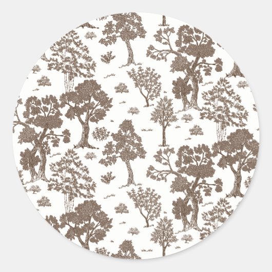 LILLIEブラウンフローラ結婚式招待状 ラウンドシール (正面)