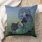 Lillie居心地のよく黒く柔らかい猫 クッション (ブランケット)