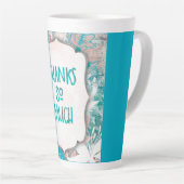 Lilly Blue Thank You – Modern Floral Appreciation  カフェラテマグ (右アングル)