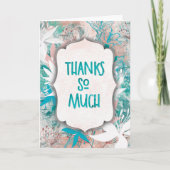 Lilly Blue Thank You – Modern Floral Appreciation  カード (正面)