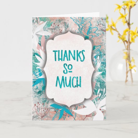 Lilly Blue Thank You – Modern Floral Appreciation  カード (黄色い花)
