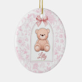 Lilly | Custom Pink Teddy Bear Nursery Design  セラミックオーナメント (右)