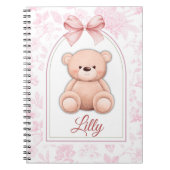 Lilly | Custom Pink Teddy Bear Nursery Design  ノートブック (正面)