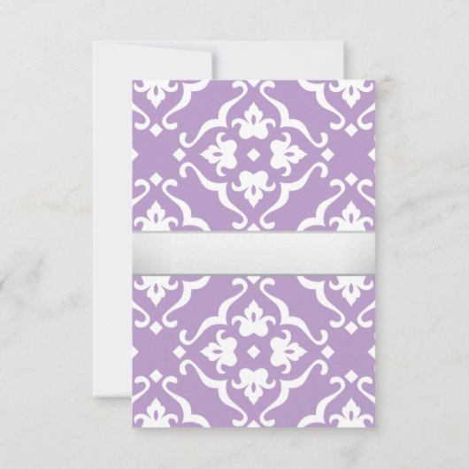 Lilly Damask Floral Wedding Meal RSVP Card (裏面)