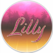 Lilly Vorname Name golden pink Aufkleber Sticker シール (正面)