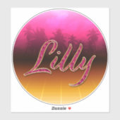 Lilly Vorname Name golden pink Aufkleber Sticker シール (シート)