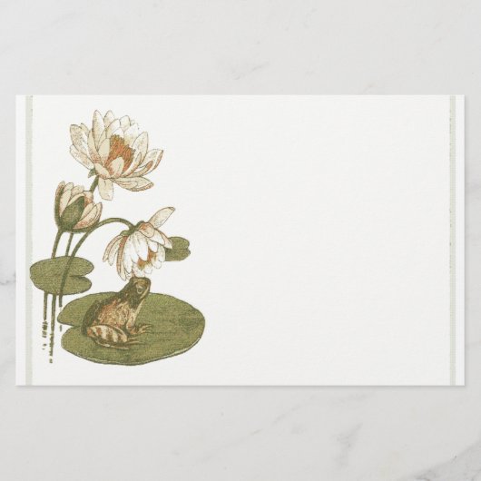 Lillypadおよびカエルの文房具 便箋 (正面)