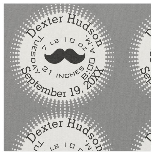 Lil'Man Black Mustache誕生レコードの状態 ファブリック (クローズアップ)