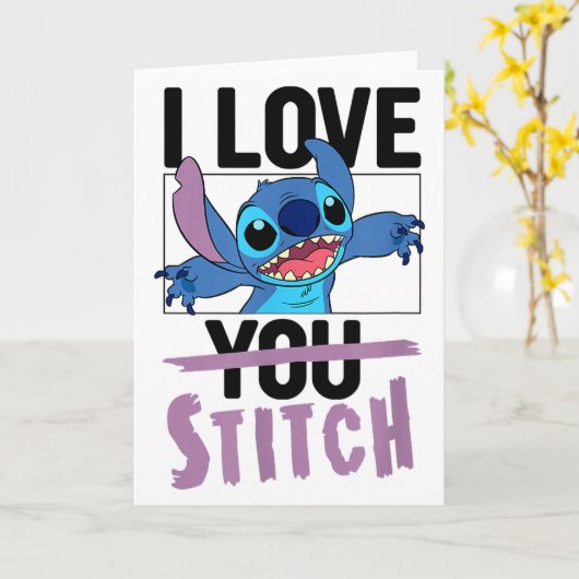 Lilo &amp; Stitch - Valentines Day I Love Stitch  カード (黄色い花)