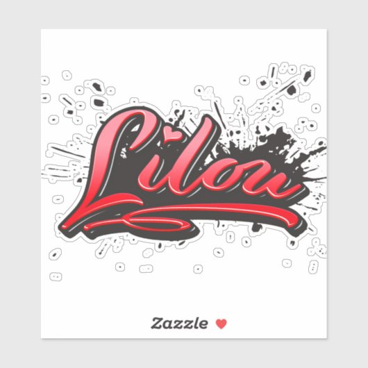 Lilou red Heart Graffiti Aufkleber Sticker シール (シート)