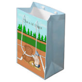 Lil'Slugger Baseballをテーマにしたキッズ ミディアムペーパーバッグ (正面アングル)