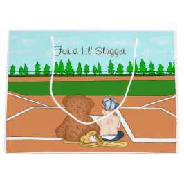 Lil'Slugger Baseballをテーマにしたキッズ ラージペーパーバッグ