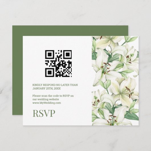 LILYの花咲くエレガンス QRコード 出欠カード (正面/裏面)