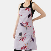 Lilyフローラ手描きイラストレーションパターン エプロン (インサイチュ)