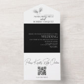 Lilyフローラ手描きスクリプ結婚ト オールインワン招待状 (内側)